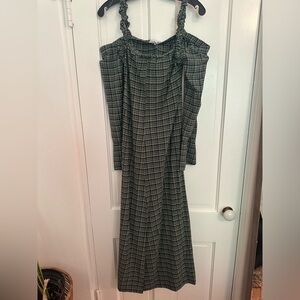 GANNI seersucker plaid dress size 36